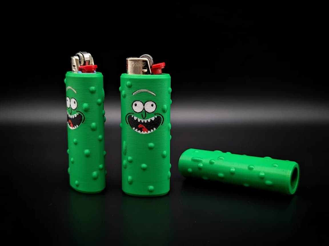 Bic Lighter Case Pickle Rick