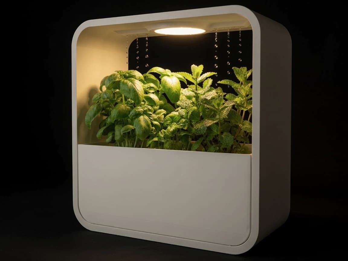 Planter with Rain Effect Lamp